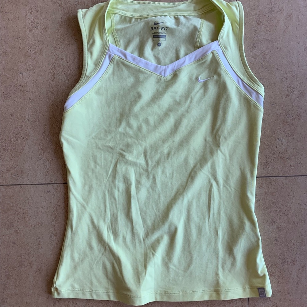 Yellow dri fit nike tennis top
